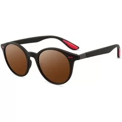 Round Polarizing Sunglasses Round Sunglasses Polarizing Men Drivers Driving Sunglasses - Brown - CF18YRM7NRS $48.27