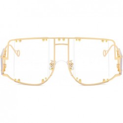 Square sunglasses 902 personality protection windproof - Gold/White - CM199GYETQX $13.89