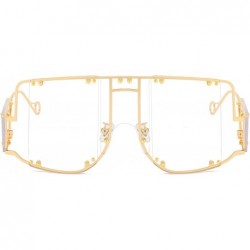 Square sunglasses 902 personality protection windproof - Gold/White - CM199GYETQX $13.89