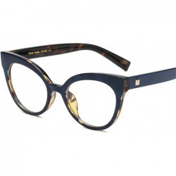 Oversized Sexy Cat Eye Optical Glasses Frame Women Brand Designer Spectacles Eyeglasses - Leopard Blue - CZ1885GARGN $22.37
