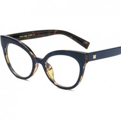 Oversized Sexy Cat Eye Optical Glasses Frame Women Brand Designer Spectacles Eyeglasses - Leopard Blue - CZ1885GARGN $14.72