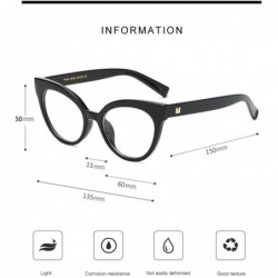 Oversized Sexy Cat Eye Optical Glasses Frame Women Brand Designer Spectacles Eyeglasses - Leopard Blue - CZ1885GARGN $14.72