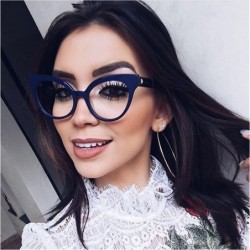 Oversized Sexy Cat Eye Optical Glasses Frame Women Brand Designer Spectacles Eyeglasses - Leopard Blue - CZ1885GARGN $14.72