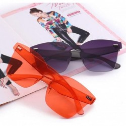 Goggle Rimless Square Sunglasses Women Oversized Shades Sun Glasses Eyewear Female Girls Pink Sunglass Glasses - 6 - C718Y5E5...