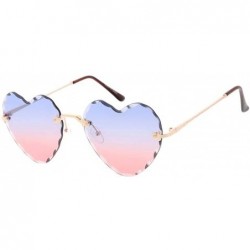 Aviator Candy Lens 80s Fashion Heart Frame Aviator Sunglasses - Blue - CT18UU2CK5D $21.17