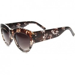 Cat Eye Womens Fashion Transparent Palm Tree Print Bold Chunky Cat Eye Sunglasses 50mm - Dark Brown / Lavender - CM124K9GLFL ...