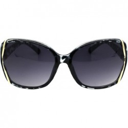Square Designer Fashion Square Frame Womens Sunglasses Gold & Rhinestone Detail - Dark Blue Tort (Smoke) - C318X5MWXK4 $10.30