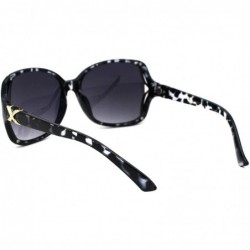 Square Designer Fashion Square Frame Womens Sunglasses Gold & Rhinestone Detail - Dark Blue Tort (Smoke) - C318X5MWXK4 $10.30