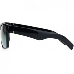 Rectangular Mens Thick Horn Rectangular Plastic Gangster Color Mirror Lens Sunglasses - Black Yellow - C718L0IZ6XZ $12.17