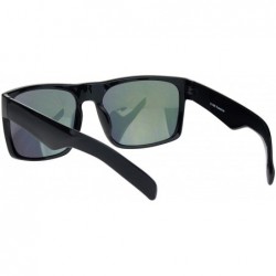 Rectangular Mens Thick Horn Rectangular Plastic Gangster Color Mirror Lens Sunglasses - Black Yellow - C718L0IZ6XZ $12.17