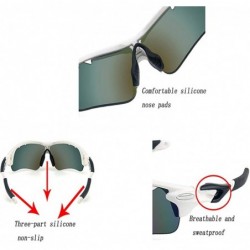 Sport Polarized Sunglasses Cycling Interchangeable Baseball - Gray - CP1960EKX4Q $15.06