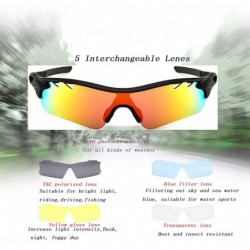 Sport Polarized Sunglasses Cycling Interchangeable Baseball - Gray - CP1960EKX4Q $15.06