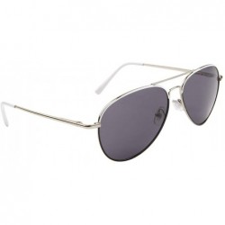 Aviator Silver & Neon Lined Frame Two-Tone Aviators Urban Summer Fashion - White/Black - CZ11O13EIGB $17.80