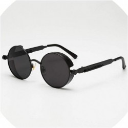 Round Metal Steampunk Sunglasses Men Women Round Glasses Brand Design Vintage Sunglasses - 2 - CL18W6UYLS9 $42.98