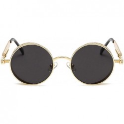 Round Metal Steampunk Sunglasses Men Women Round Glasses Brand Design Vintage Sunglasses - 2 - CL18W6UYLS9 $28.85