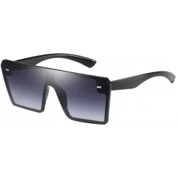 Square Oversized Sunglasses Succinct Rectangular - B - CU190NDMGH2 $15.29