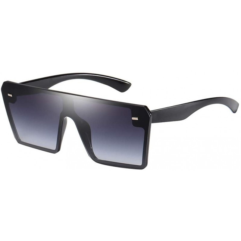 Square Oversized Sunglasses Succinct Rectangular - B - CU190NDMGH2 $10.12