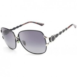 Oversized Womens Designer Oversized Metal Frame Sunglasses Polarized H008 - Black - C517Z5OHHKT $36.03