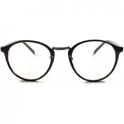 Round Designer Round Vintage Retro Cool Womens Thin Clear Lens Glasses - Black - CV18XD60KCA $20.10