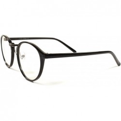 Round Designer Round Vintage Retro Cool Womens Thin Clear Lens Glasses - Black - CV18XD60KCA $8.46