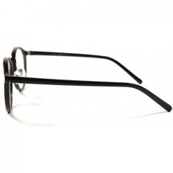 Round Designer Round Vintage Retro Cool Womens Thin Clear Lens Glasses - Black - CV18XD60KCA $8.46