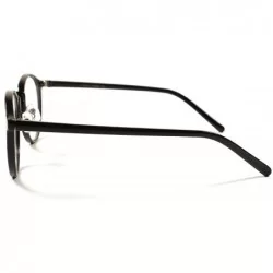 Round Designer Round Vintage Retro Cool Womens Thin Clear Lens Glasses - Black - CV18XD60KCA $8.46