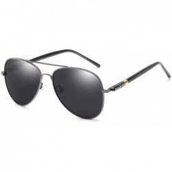 Aviator Men/Women Aviator Sunglasses - Polarized UV400 - Black - CM18EN8NTNK $14.57