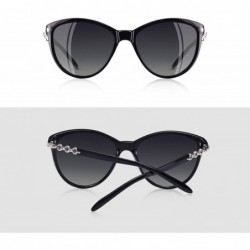 Oversized Retro Polarized Sunglasses for Women 100% UV400 Protection Lens Driving Outdoor Eyewear - Black Frame/Grey Lens-1 -...