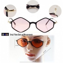 Oval Diamond Hexagonal Sunglasses Smoke Pop Color Tinted A112 A212 - (A212) Pink - CL18GGCWMSQ $11.77