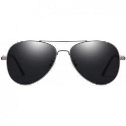 Aviator Men/Women Aviator Sunglasses - Polarized UV400 - Black - CM18EN8NTNK $14.57