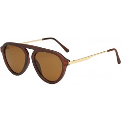 Shield Unisex Adults Big Width Sunglasses Integrated Sexy Vintage Full Frames Glasses - Brown - CF196OMCQ80 $8.19