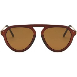 Shield Unisex Adults Big Width Sunglasses Integrated Sexy Vintage Full Frames Glasses - Brown - CF196OMCQ80 $8.19