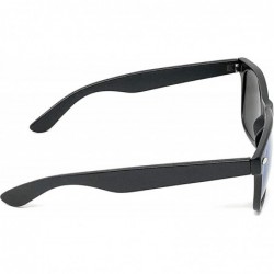 Wayfarer Sunglasses Classic 80's Vintage Style Design - Black- Color Mirror Red - CX18SZZLNZQ $7.54