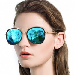 Round Round Sunglasses for Women Fashion-Vintage Retro Stylish Polarized Eyewear 100% UV Protection (3673blue) - C318RX5UHZA ...