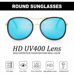Round Round Sunglasses for Women Fashion-Vintage Retro Stylish Polarized Eyewear 100% UV Protection (3673blue) - C318RX5UHZA ...