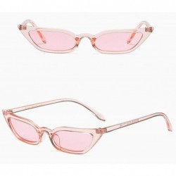 Goggle Women Retro Vintage Cat Eye Sunglasses Small Frame UV400 Eyewear Slim Sun Glasses - Pink - CO18UKESQLI $11.44