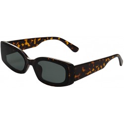 Square Women Men Vintage Square Eye Sunglasses Unisex UV400 Mirrored Glasses Fashion Eyewear - Coffee - CB1908N94UG $6.64