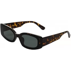 Square Women Men Vintage Square Eye Sunglasses Unisex UV400 Mirrored Glasses Fashion Eyewear - Coffee - CB1908N94UG $16.82