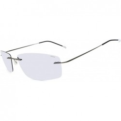Rimless Rimless Oversized Polarized Sunglasses for Women Men Rectangular Titanium Frameless Fashion Sports Shades - CZ18MHTXW...