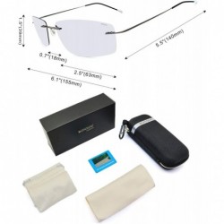 Rimless Rimless Oversized Polarized Sunglasses for Women Men Rectangular Titanium Frameless Fashion Sports Shades - CZ18MHTXW...