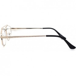 Rectangular Mens Retro Hippie Triangular Metal Rim Dad Shade Sunglasses - Gold Clear - CL1987I36SQ $11.11