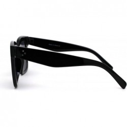 Rectangular Womens Mod Oversize Rectangular Thick Horn Rim Plastic Sunglasses - Black - CA18ZCKWA83 $9.50