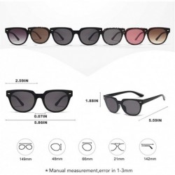 Square Square Sunglasses for Women Rivet Eyeglasses UV400 - C3 Purple Red - C71987AGRKZ $13.80