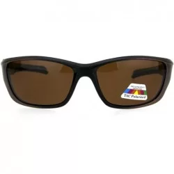 Sport Mens TAC Polarized Lens Classic Warp Sport Performance Plastic Sunglasses - Black Brown - CV18HGH3S6K $23.20