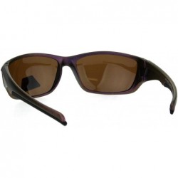 Sport Mens TAC Polarized Lens Classic Warp Sport Performance Plastic Sunglasses - Black Brown - CV18HGH3S6K $14.73