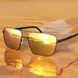 Square 2019 NEW DESIGN Men's Glasses Polarized Sunglasses Men Driving C1Matte Black - C2gun - C518Y4RQN9L $34.88