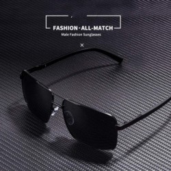 Square 2019 NEW DESIGN Men's Glasses Polarized Sunglasses Men Driving C1Matte Black - C2gun - C518Y4RQN9L $16.59