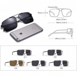 Square 2019 NEW DESIGN Men's Glasses Polarized Sunglasses Men Driving C1Matte Black - C2gun - C518Y4RQN9L $16.59