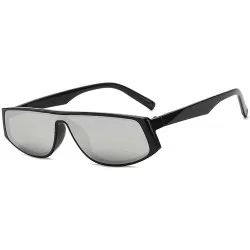 Goggle 2019 New Retro Ladies Street Beat Sunglasses One Goggles Brand Glasses Sun Visor - Black Silver - CD18TDZ8R8D $22.98