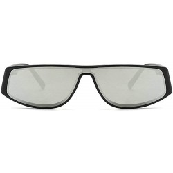 Goggle 2019 New Retro Ladies Street Beat Sunglasses One Goggles Brand Glasses Sun Visor - Black Silver - CD18TDZ8R8D $12.40